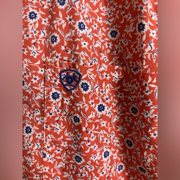 Ariat Mens Size Large Alejandro Classic Fit Poplin Shirt Button Western Print - Picture 2 of 7